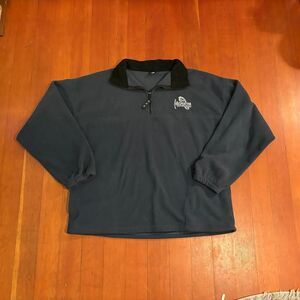 Vtg. Men's Fleece 1/4 Zip Sweatshirt Blue and Black Size XL